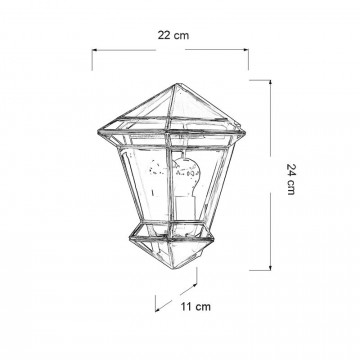 Aplique Artístico Granadino 70040 de Metal y Cristal medida 0