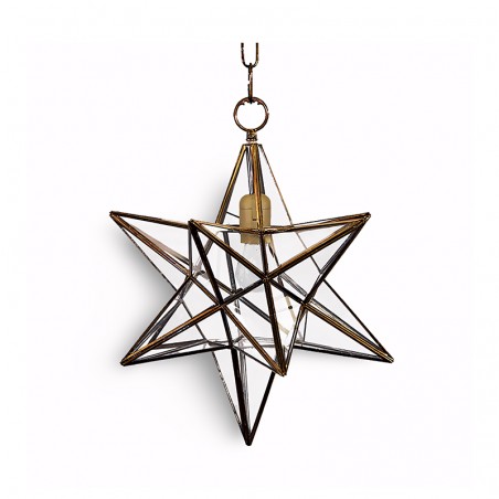 Farol Artístico Granadino 70162 Estrella Artesanal de Metal y Cristal