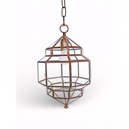 Farol Granadino Artesanal 70315 de Cristal y Metal