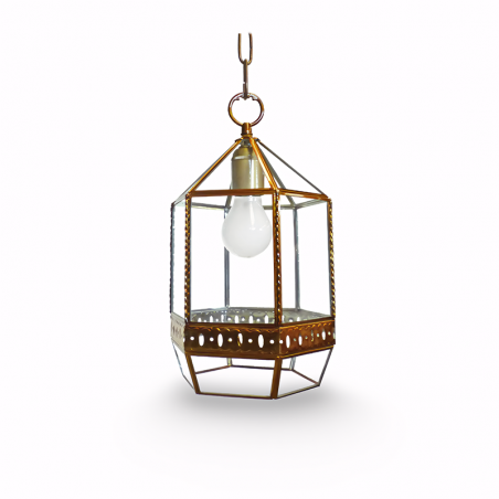 Farol Granadino Artesanal 75430 de Cristal y Metal