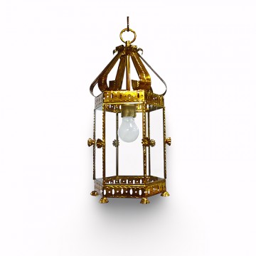Farol Granadino Artístico 75370 | Farol Artesanal de Metal y Cristal