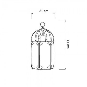Farol Granadino Artístico 75420 | Farol Artesanal de Metal y Cristal