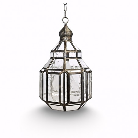 Farol Granadino Artesanal 75483 de Metal y Cristal