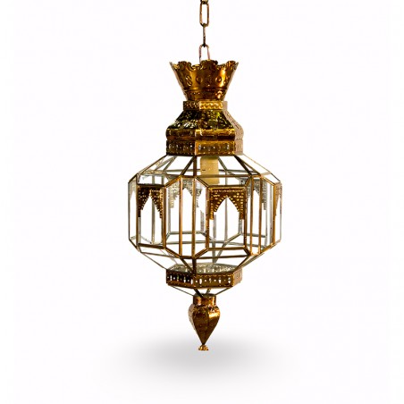 Farol Colgante Artístico Granadino 75631 de Metal y Cristal