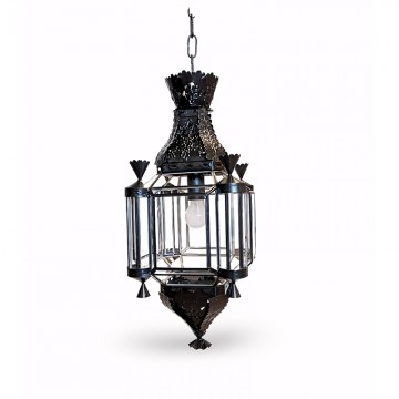 Farol Colgante Artístico Granadino 75240 de Metal negro y Cristal