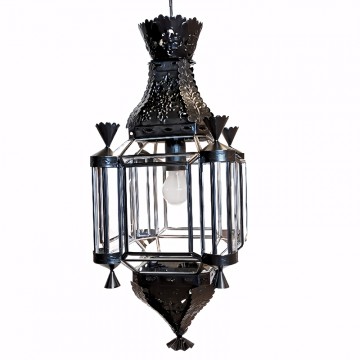 Farol Colgante Artístico Granadino 75240 de Metal y Cristal transparente