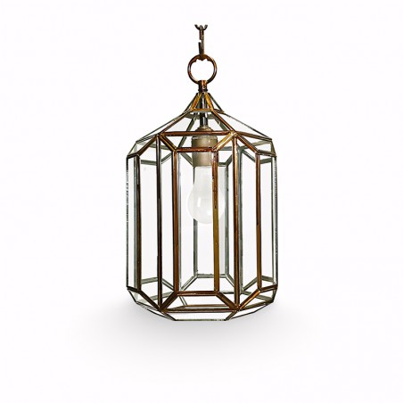 Farol Colgante Artístico Granadino 70060 de Metal y Cristal
