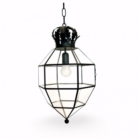Farol Colgante Artístico Granadino 75682 de Metal y Cristal