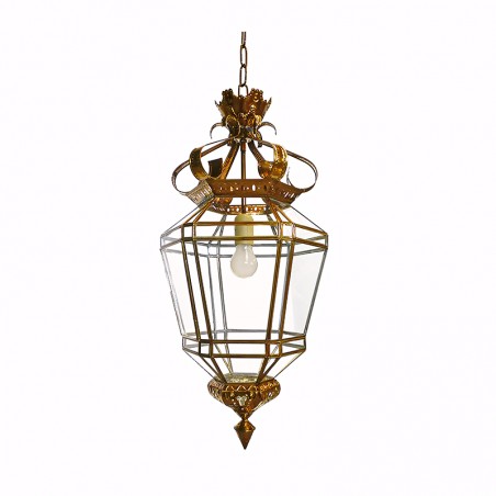 Farol Artístico Granadino 75901 de Metal Repujado y Cristal
