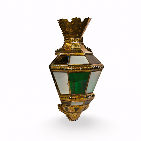 Aplique Granadino Artesanal 75221 de Cristal y Metal Repujado