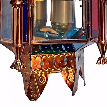 Aplique moruno granadino artesanal 75061 con chapa espejo interior y cristal transparente color parte inferior