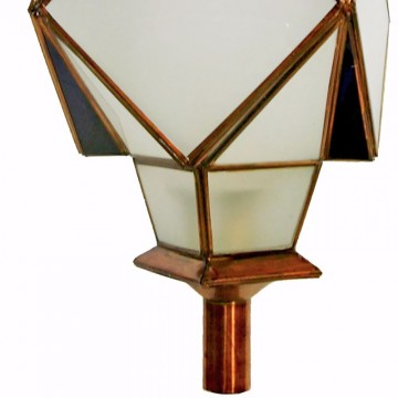 Farol Artesanal Semana Santa Trono 7985 en Cristal Azul y Opal