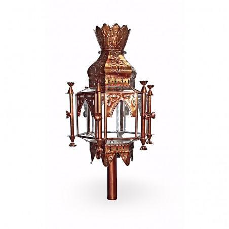Farol Trono Hexagonal 7979-1 en Metal Repujado