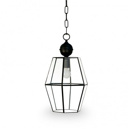 Farol Colgante Artesanal Granadino 75471 de Metal y Cristal