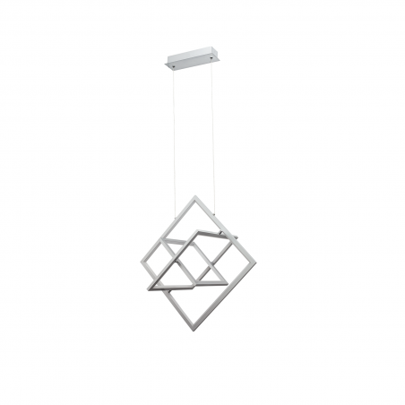 Colgante LED LEX Cromo en Forma de Rombo