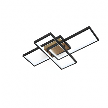 Plafón LED MAD Negro/Haya 104W
