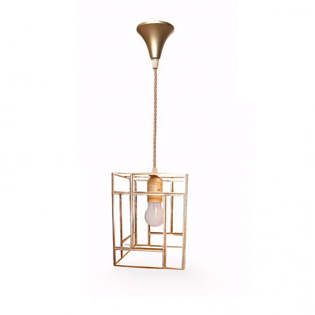 Lámpara Colgante 7454 – Cubo Dorado
