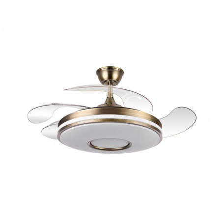 Ventilador DC 107D LED 59W Aspas Ret. Cuero