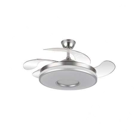 Ventilador DC 107D LED 59W Aspas Ret. Níquel