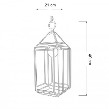 Farol Granadino Artístico 70210 Artesanal de Metal y Cristal