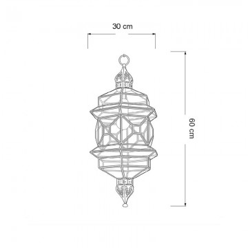 Farol Artístico Granadino 75161 artesanal de cristal transparente tamaño 1