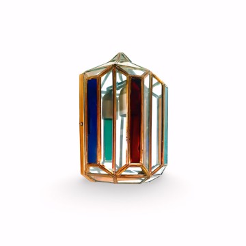 Aplique granadino artesanal 70250 de metal y cristal transparente color