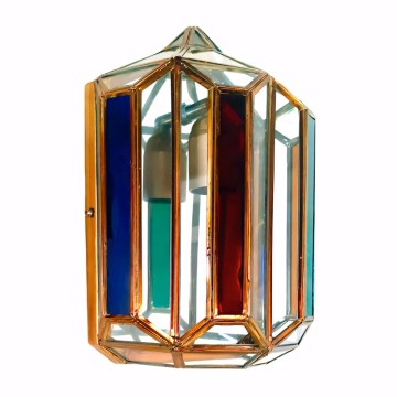 Aplique granadino artesanal 70250 de metal y cristal transparente color ampliado