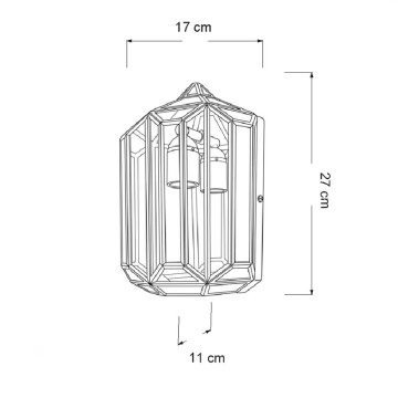 Aplique granadino artesanal 70250 de metal y cristal medida 0
