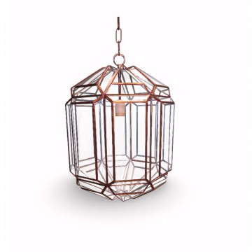 Farol Colgante Artesanal Granadino 70774 de Metal y Cristal
