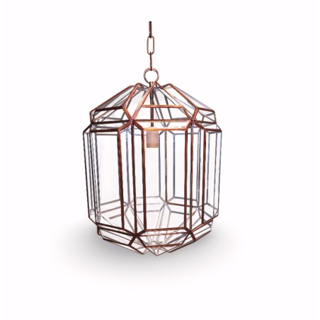 Farol Colgante Artesanal Granadino 70774 de Metal y Cristal