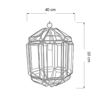 Farol Colgante Artesanal Granadino 70774 de Metal y Cristal