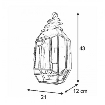 Aplique Artístico Granadino 75450 de Metal y Cristal medida