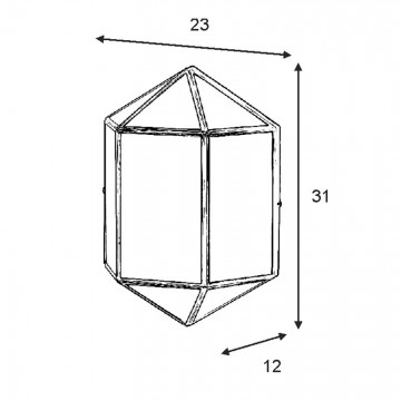 Aplique Artístico Granadino 70850 de Metal y Cristal medidas