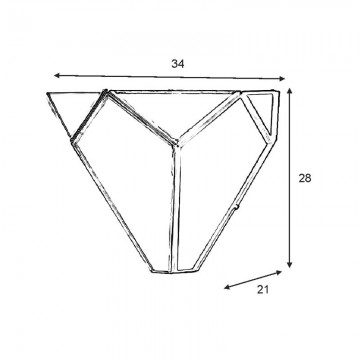 Aplique Artístico Granadino 70871 de Metal y Cristal medidas