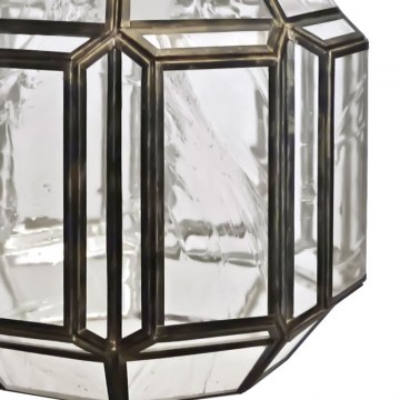 Farol granadino artesanal 75483 de metal envejecido y cristal parte inferior