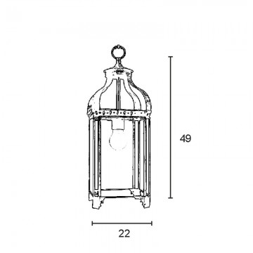 Farol colgante granadino artesanal 75200 de metal y cristal con diseño árabe tradicional tamaño 0