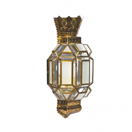 Aplique Granadino Artesanal 75020 de Cristal y Metal Repujada