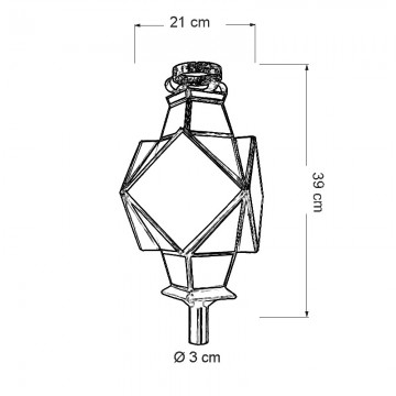 Farol Artesanal Semana Santa Trono 7985 en Cristal Azul y Opal