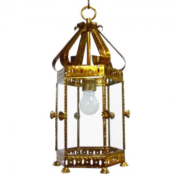 Farol Granadino Artístico 75370 | Farol Artesanal de Metal y Cristal