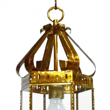 Farol Granadino Artístico 75370 | Farol Artesanal de Metal y Cristal