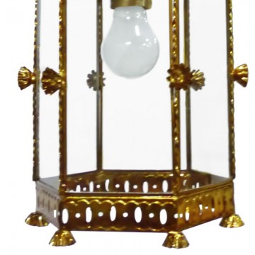 Farol Granadino Artístico 75370 | Farol Artesanal de Metal y Cristal