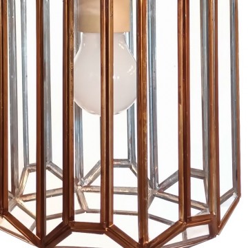 Farol granadino artesanal 70070 de metal y cristal transparente parte inferior