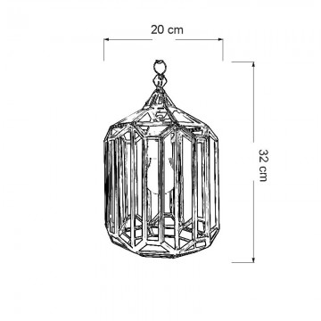 Farol granadino artesanal 70070 de metal y cristal medidas 0
