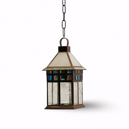 Farol Colgante Artístico Granadino 78011 Artesanal de Cristal y Metal